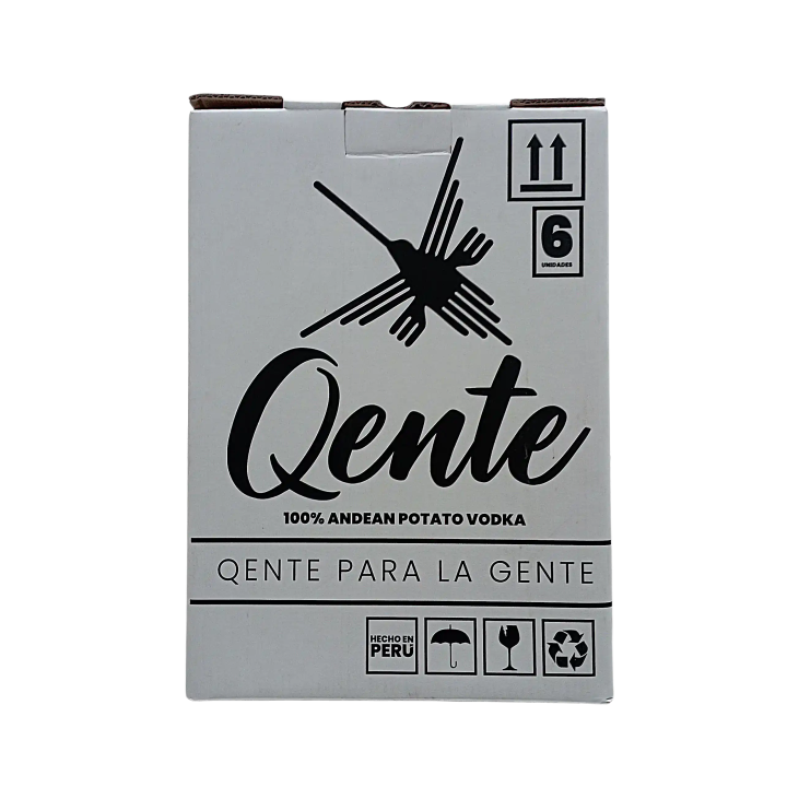 Qente vodka artesanal caja 6x750ml - vodka premium peruano de papa andina - Qente.pe